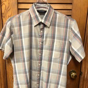 Par Four Sportswear Men's Plaid Shirt Large Short Sleeve